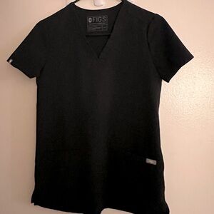 Figs Casma Three-Pocket Scrub Top XXS Black